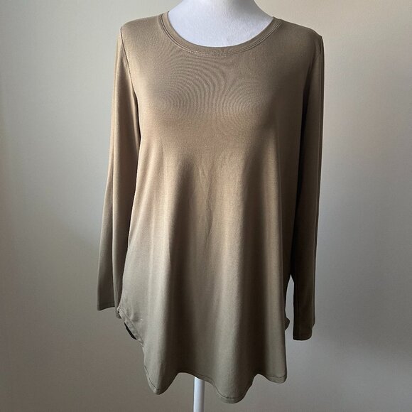 🫒Joe Fresh Olive Green Long Sleeve Tee Shirt M - Comfy Basic - Picture 1 of 9